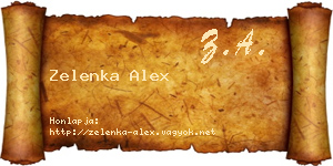 Zelenka Alex névjegykártya